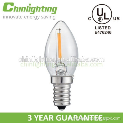 Perfect for Decoration ! UL CUL Qualified Mini LED Bulb C7 0.5W E12 Filament Type Lamp